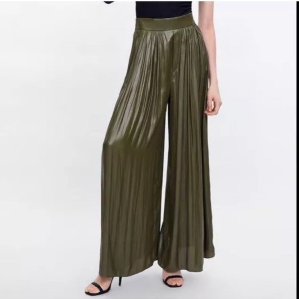 Zara shiny palazzo pants
